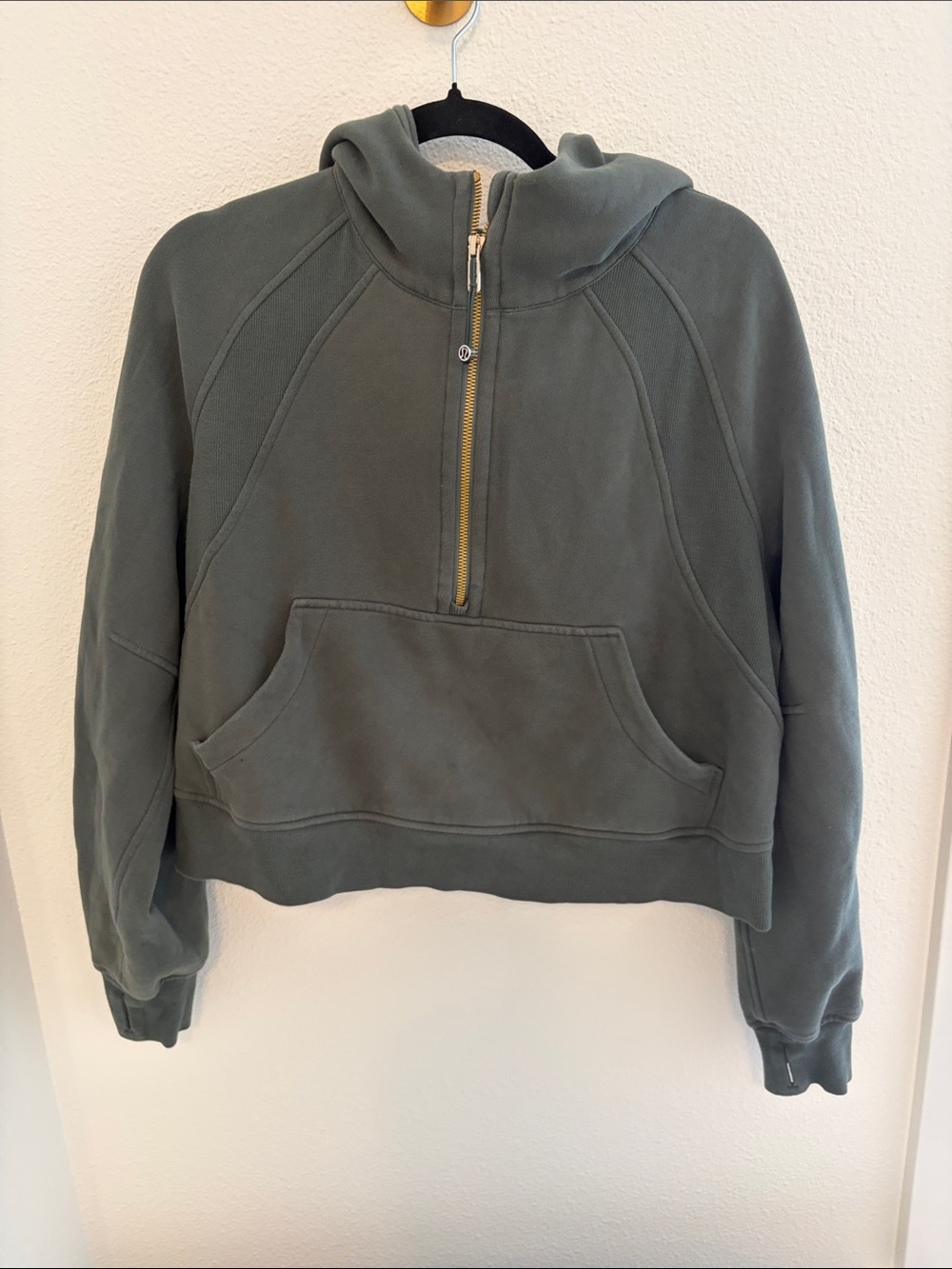 lululemon athletica Olive Half-Zip Cowl Pullover scuba